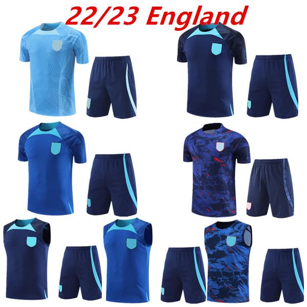 

22 2023 england soccer jerseys tracksuit training suit kane sterling rashford sancho grealish 22 23 englands shorts sleeves kit survetement, Black