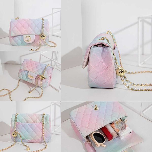 

little golden ball round lock rainbow bag summer one shoulder crossbody bag trendy women's bag versatile c bag small fragrance lock buc