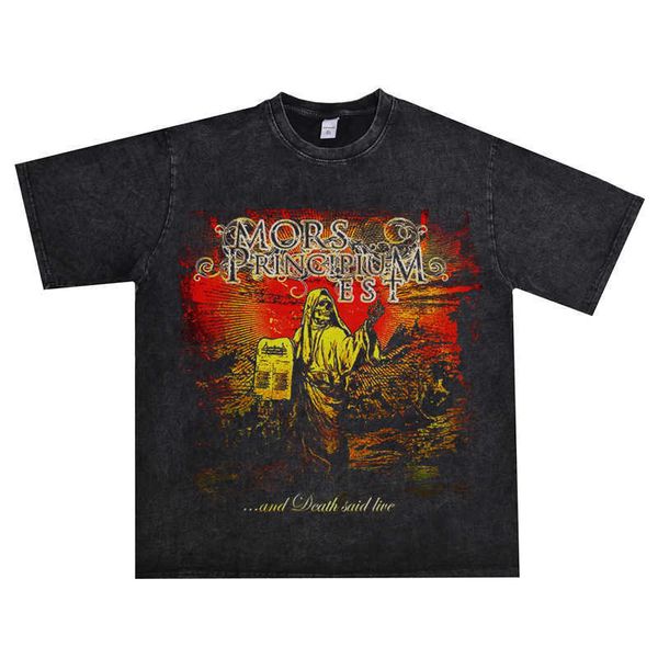 

death metal rock mors principium est band mpe washable t-shirts men women, White;black