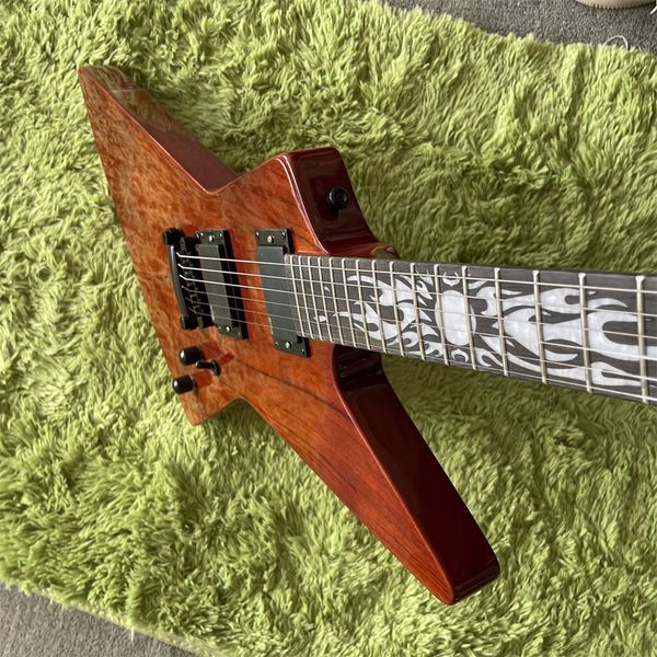 

brick red color goose electric guitar mahogany body