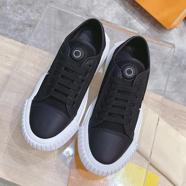

casual shoes designer shoes l low canvas thick bottom women's size 35-40, Black