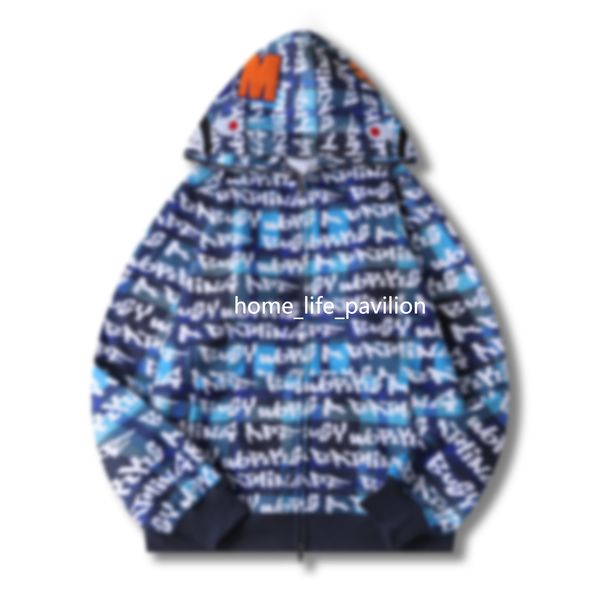 

shark hoodie mens designer hoodies designer hoodie men bathing ape hoody 100% cotton fashion designer clothing bathe ape graffiti hoodie pur, Black