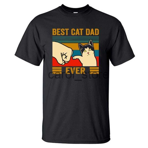 

men's t-shirts cat dad ever summer men's t shirt cotton short sleeve fashion cute streetwear animal cats male casual tshirt j2306, White;black