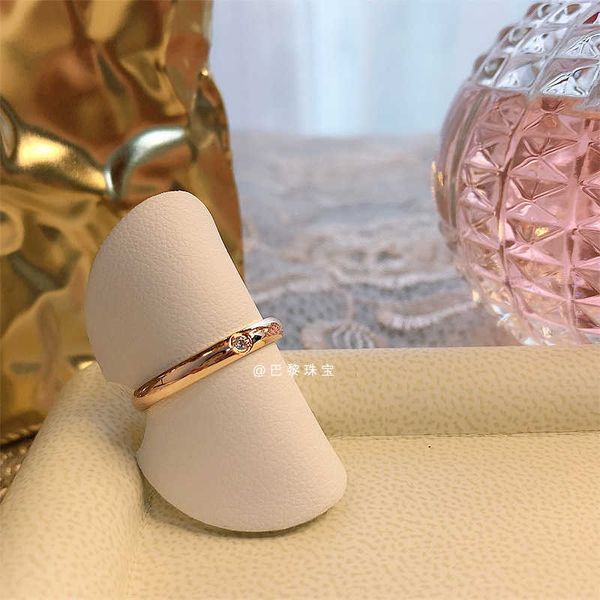 

wholesale card new smooth texture single diamond 18k rose gold ring real craft quality decoration women's, Silver