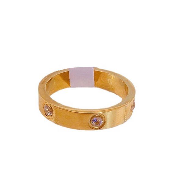 

original boutique carti diamond ring titanium steel plain gold and silver full stainless personality korean version 535b