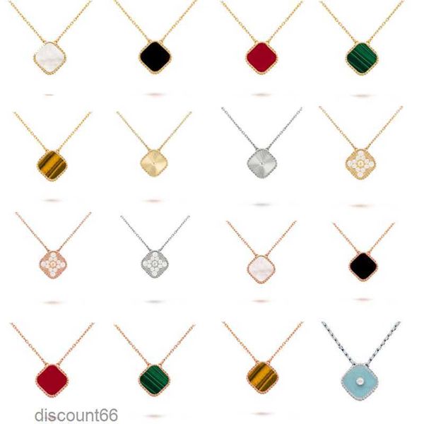

15mm fashion classic4/four leaf clover necklaces pendants mother-of-pearl stainless steel plated 18k for women girl valentine's mother&, Silver