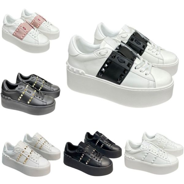 

new running shoes brand designer shoes fashion sneakers thick bottom luxury platform shoes black white 100% leather outdoor shoes selling wo