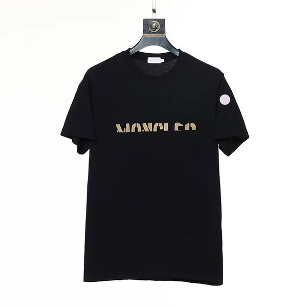 

mens luxury french designer t shirt monclair summer short sleeve letters printed embroidery tees casual loose polo shirt womens wear, White;black