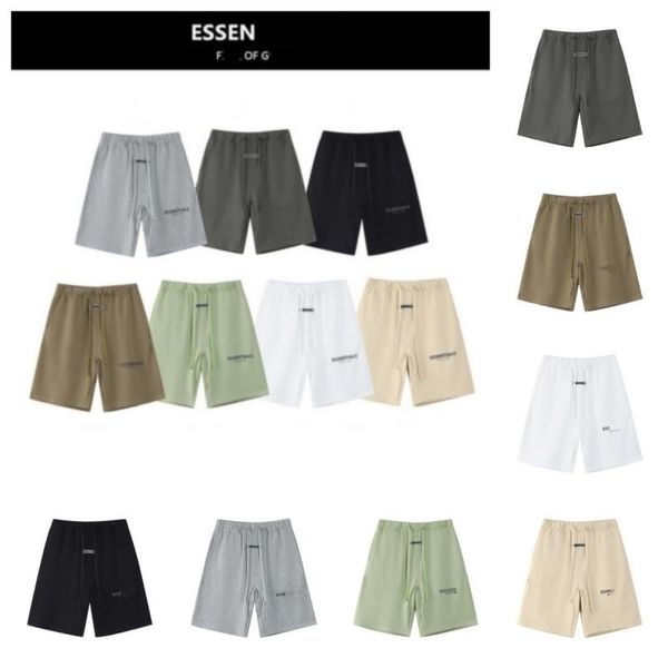 

23ss ess reflective high street shorts men's casual sports pant fashionable loose oversize style drawstring short pants trend designer, White;black