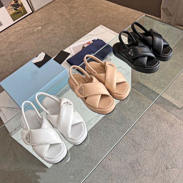 

monolith sandals with soft sheepskin women designer metal triangle sandals rubber thick sole lady modern and elegant slipper 01, Black