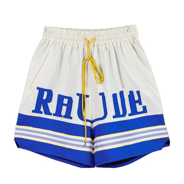 

rhude shorts designer mens shorts summer fashion loose mesh shorts baseball uniform jogging casual loose fitting basketball football shorts, White;black