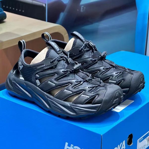 

hoka pattern fabric slippers women men fashion leather sandals buckle strap sandals flat heel comfortable slippers outdoor beach slippers 20, Black