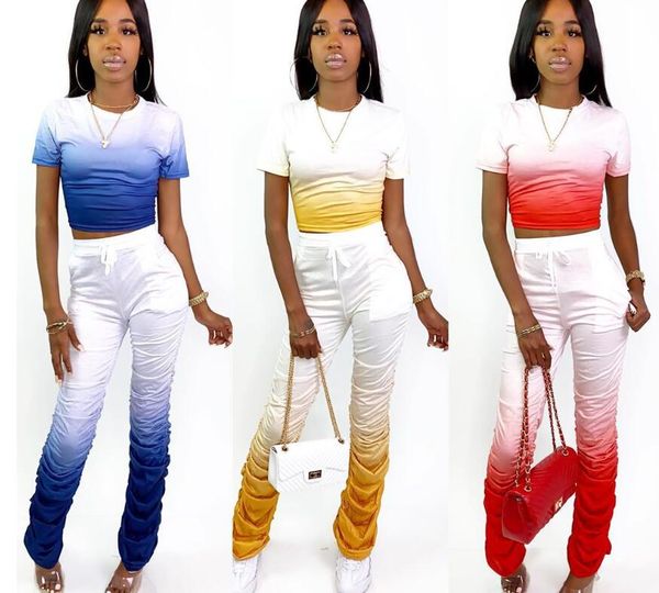 

women's set 2023 summer new fashion printing round neck short sleeve sports women's set letter printing women's two piece set, White