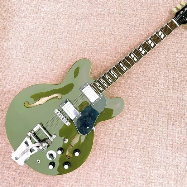 

335 jazz half hollow electric guitar dark green