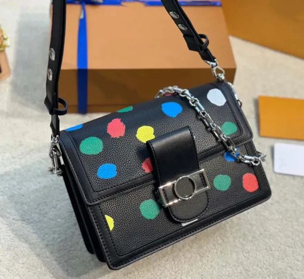

2023 new fashion leather shoulder bags painted dots women handbag round one shoulder crossbody messenger bags fashion versatile