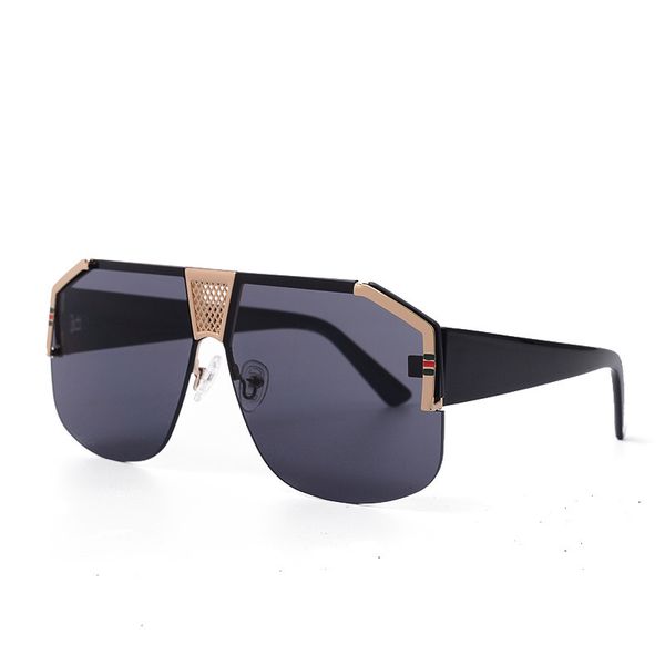 

designer sunglasses for women brand mens sunglasses new sunglasses metal square frame black glasses personality half frame men and women sun, White;black