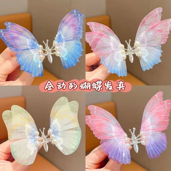 

Moving Butterfly Children's Forest Style Super Immortal Gradient Hairpin for Net Red Little Girl Wing Edge Clip