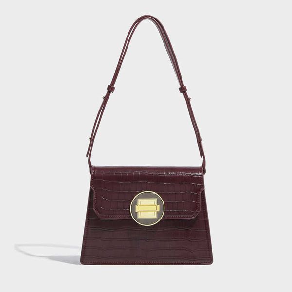 

2022 new peco bag armpit french stick bag messenger small square bag crocodile pattern light luxury single shoulder bag women