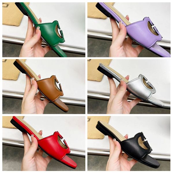 

internet celebrity lazy person slippers beach slippers one word slippers classic hollow square slippers flat heel sandals fashion versatile, Black