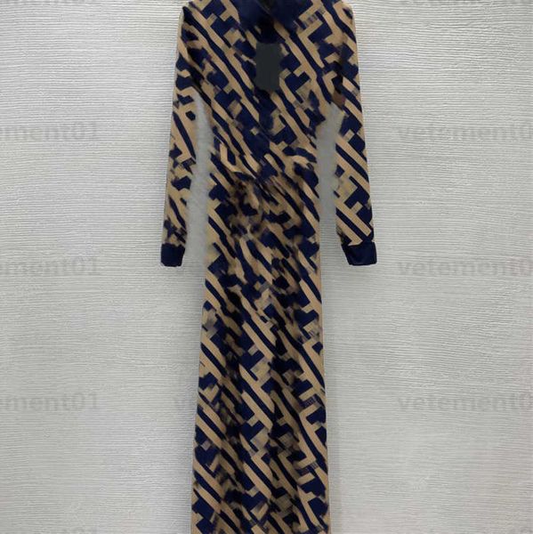 

long dress summer plus size womens clothing longer version double ff letter print tied lapel waist version long-sleeved dress with belt desi, Black;gray