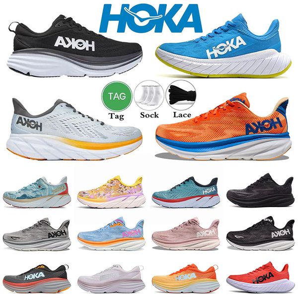 

hoka for men women running shoes bondi clifton 8 9 carbon x 2 x 3 triple black white anthracite castlerock blanc de blanc mens trainers one