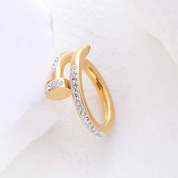 

eller new ins style classic high grade feeling carti nail ring for men and women 18k network red fashion opening sm12, Silver