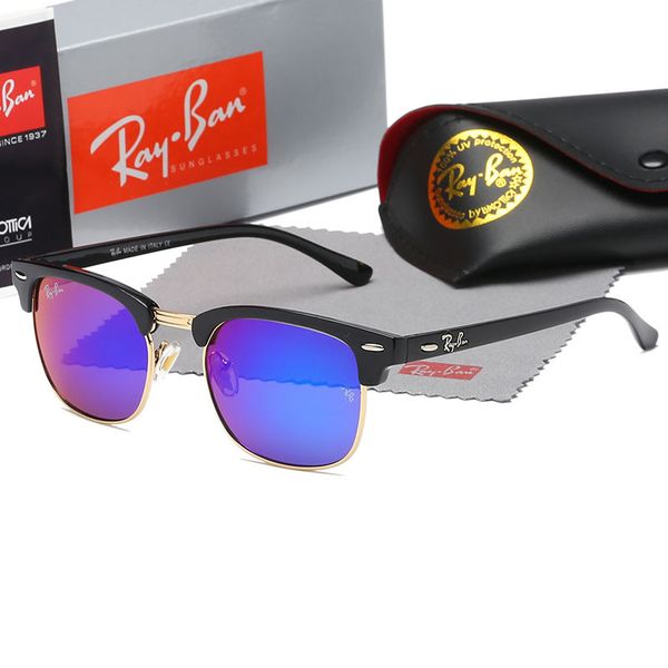 

men classic brand retro raybans women sunglasses 2023 luxury designer eyewear band bans metal frame designers ray sun glasses woman 756, Blue
