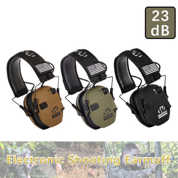 

tactical earphone hight quality for walkers razor slim shooting ear protection muffs with nrr 23 db 2x flag patches fast ship 230613