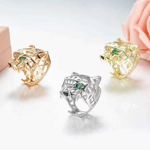 

wholesale jxj.s925 sterling silver card su big leopard head ring feminine and versatile exaggerated magnificent personality