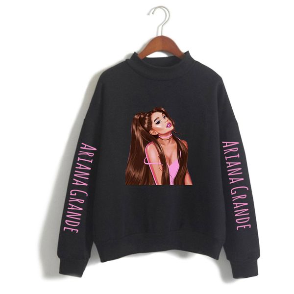 

printed sweatshirts loose-fitting sweatshirt fashion stylish long sleeve turtleneck casual women pullovers full, Black