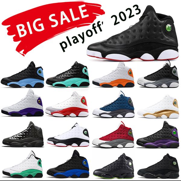 

2023 basketball shoes mens sneakers jumpman 13 j13 black cats panda cool grey 13 playof french university blue flint bred cap and grown obsi