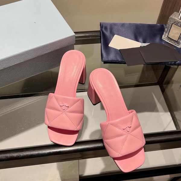 

designers women genuine triangle slipper sandals flat slides flip flops summer leather outdoor loafers bath shoes beachwear slippers black w