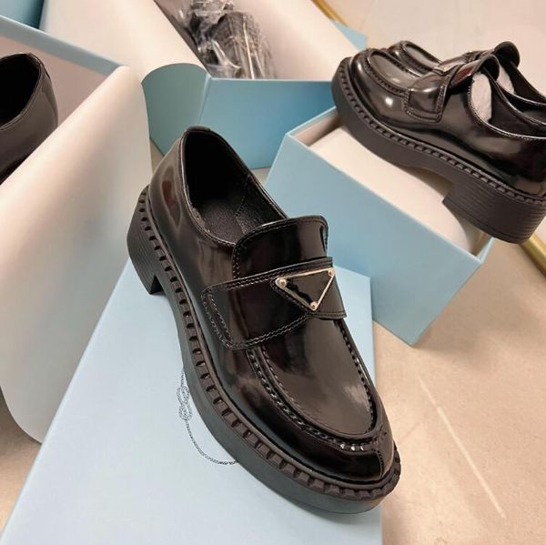 

designer shoe men women casual monolith triangle logo black leather shoes increase platform sneakers cloudbust classic patent matte loafers