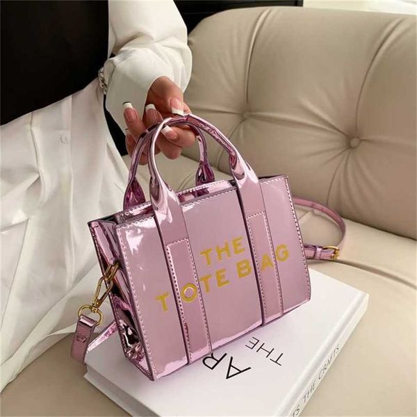 

2023 new bright leather simple tote commuter bag tote bag one shoulder oblique straddle handheld women 70% outlet store online z7se