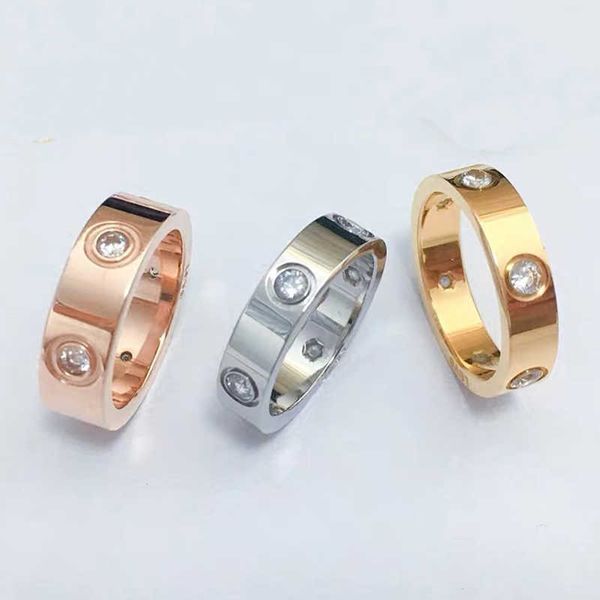 

original boutique jewelry 18k gold ring for men and women rose color love wide narrow version couple wedding full sky star, Golden;silver