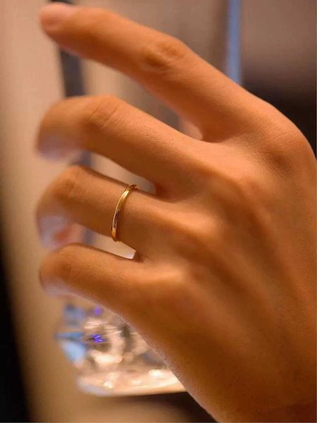 

high version jewelry 18k gold ring au750 couple plain carti to confession gift q8vk zh20, Silver