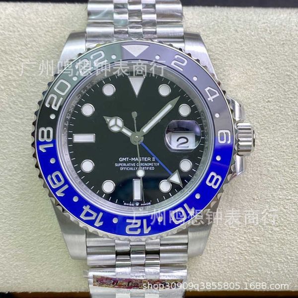 

luxury ceramic rotating bezel rlolex luminous wrist watches 40mm famous gmt 904l factory c clean highest quality iced out movement watch men, Slivery;brown