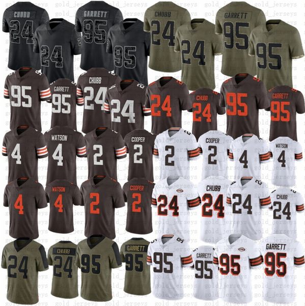 

2023 4 deshaun watson amari cooper football jersey men women youth nick chubb myles garrett, Black;red
