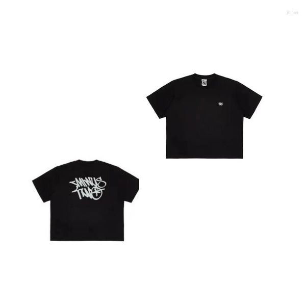 

t men's shirts y2k minus two short-sleeved t-shirts in summer 2023 male punk harajuku hip-hop goth couple loose fashion street clothes, White;black