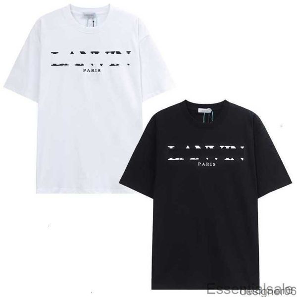

tees mens t-shirts lanvins t shirts women designer cotton man casual shirt luxurys clothing high street shorts sleeve crewneck clothes qies, White;black