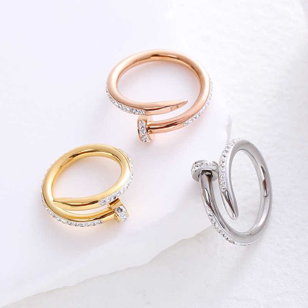 

original boutique new classic high grade carti nail ring for men and women 18k gold mesh red colorless fashion open iu16, Silver