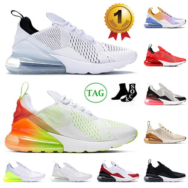

1 1 running shoes 270 sports sneakers white gradients volt triple black anthracite light bone orewood brown habanero red for mens women 270s