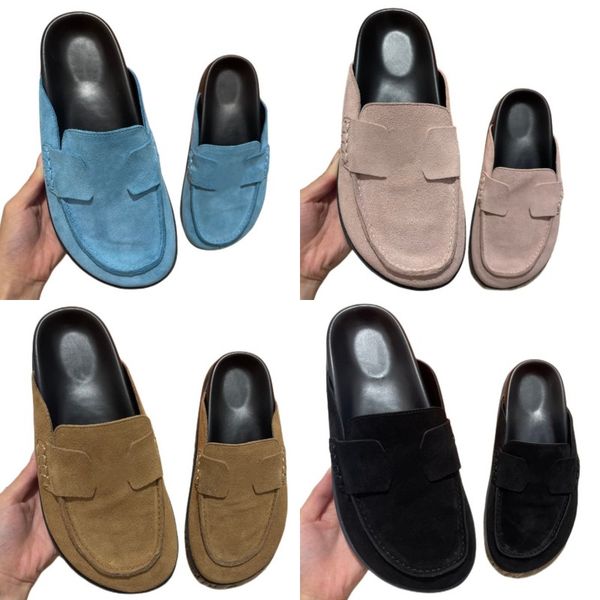 

slippers new sandals fashion beach shoes sheepskin multicolour women shoes baotou luxury flat sole outdoor shoes selling solid platform shoe, Black