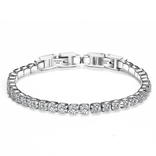 

fashion stainless steel cubic zirconia tennis bracelet for women, Silver