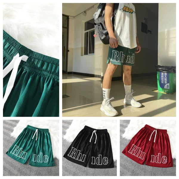 

men's pants designer short rhube fashion casual clothing beach shorts rhude american high street sports mens out wear brand loose hip h, White;black