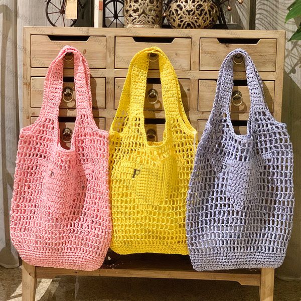 

designer bags totes luxury design women bag large plaited raffia straw capacity casual tote handbag hollow summer beach vacation shoulder 38