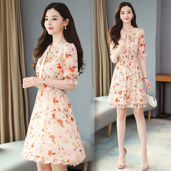 

2023 elegant pink floral chiffon mini dress summer casual vintage prom runway dress women bodycon casual party short, Black;gray