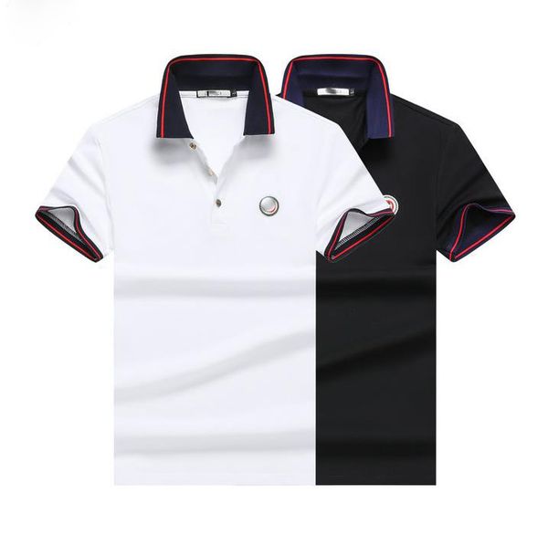 

fashion lapel mens t shirt pattern polos print short sleeve neck, White;black