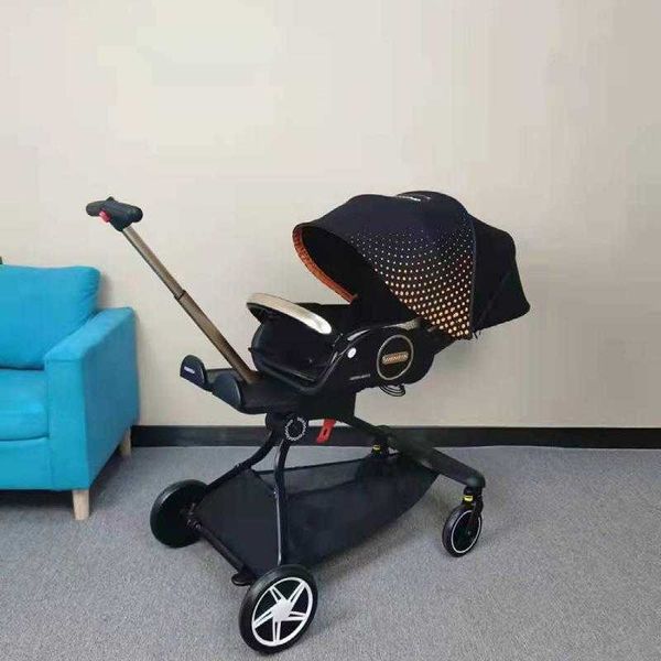 

hello v9 can sit and sleep on folding trolley high landscape two-way baby stroller