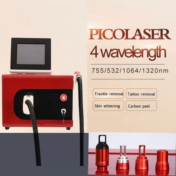 

four lens portable picosecond laser tattoo removal machine pico skin rejuvenation pigment removal for beauty salon spa use, Black